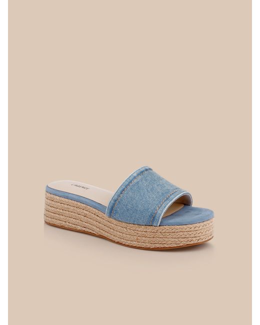 L'Agence Blue Ramani Platform Espadrille