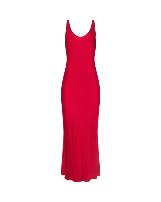 Robe Longue En Satin Akiya, Rouge Piment L'Agence en coloris Red