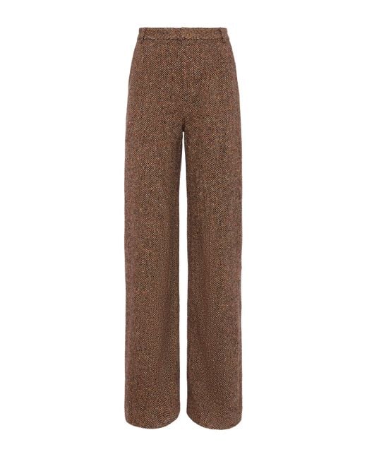 Pantalon Droit Livvy, Motif Chevrons Marron L'Agence en coloris Natural