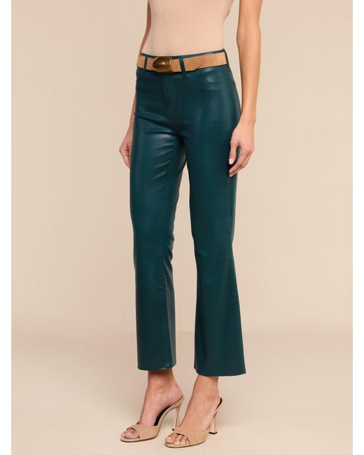 L'Agence Blue Kendra Coated Cropped Flare Jean