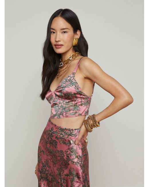 L'Agence Purple Kanata Silk Bralette Top