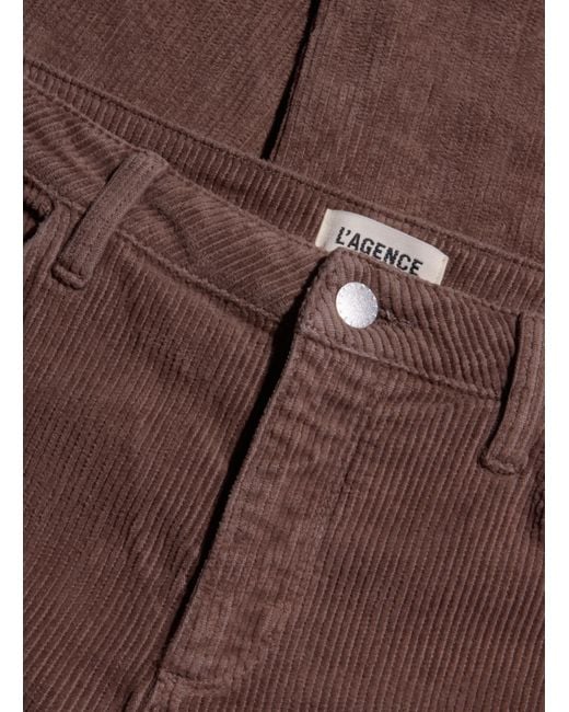 L'Agence Brown Mallis Corduroy Bow-Leg Pants