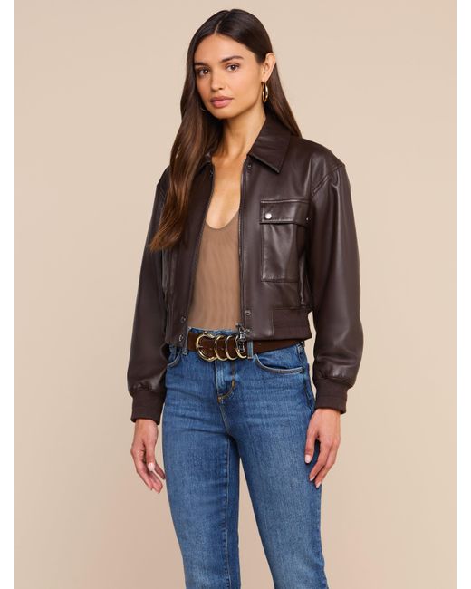 L'Agence Black Clotilde Leather Jacket