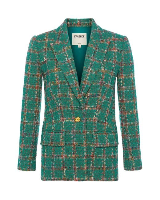 L'Agence Green Gweny Tweed Blazer