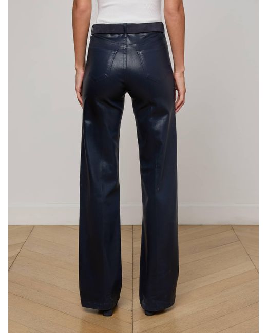 Jean Large En Denim Enduit Clayton, Enduit Bleu Nuit Profond L'Agence en coloris Blue