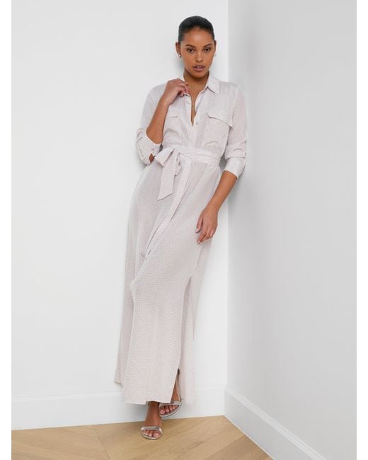 cameron silk shirt dress Cameron Long Shirt Dress in Powder Blue