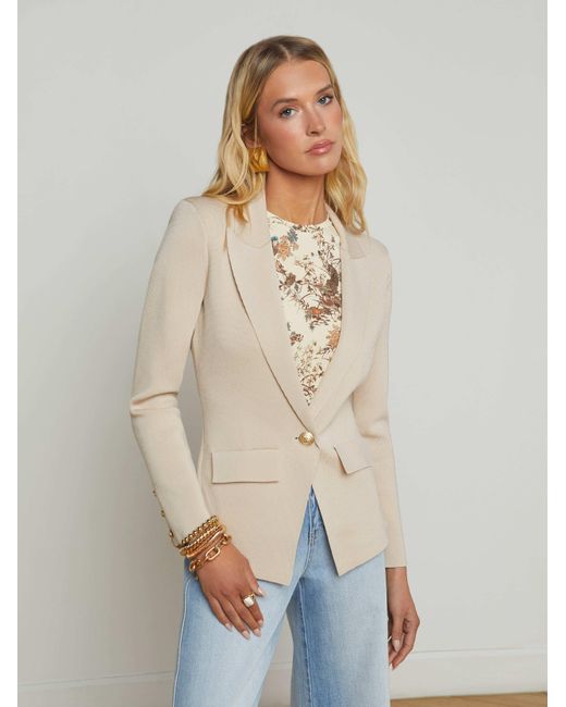 L'Agence Blue 'Agence Chamberlain Knit Blazer