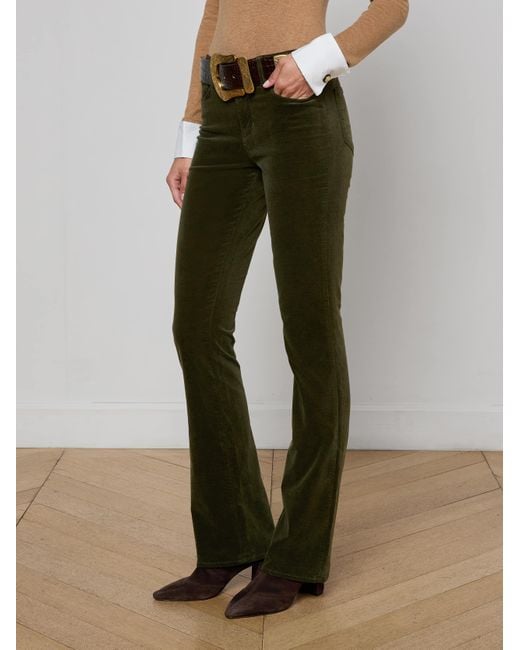 Jean En Velours Stevie, Foncé L'Agence en coloris Green