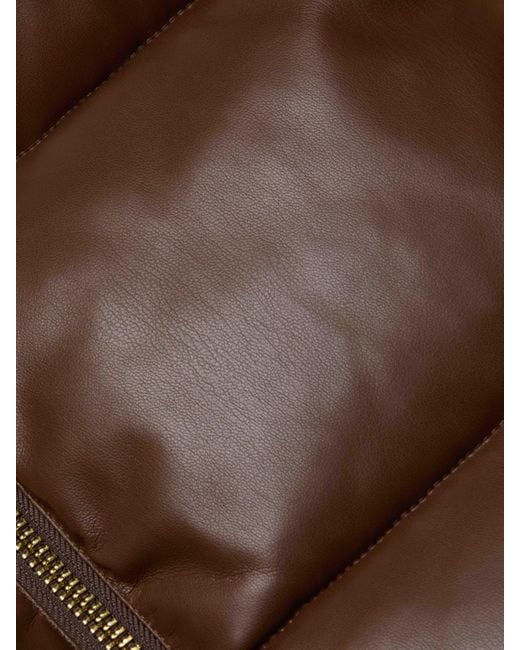 Veste Doudoune En Cuir Vegan Larsen, Brun Carafe À Imprimé Léopard Valencia L'Agence en coloris Blue