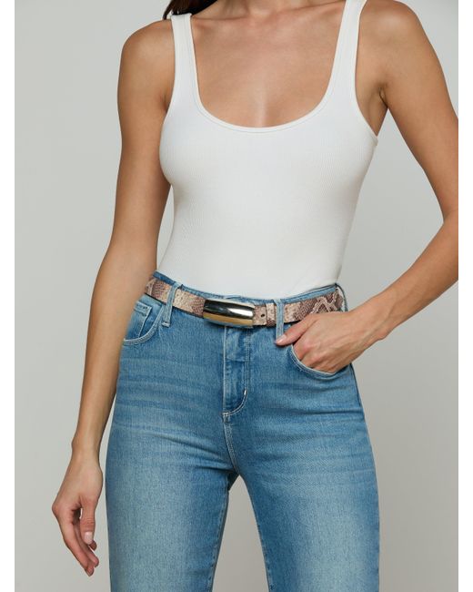 L'Agence White Marlowe Leather Belt