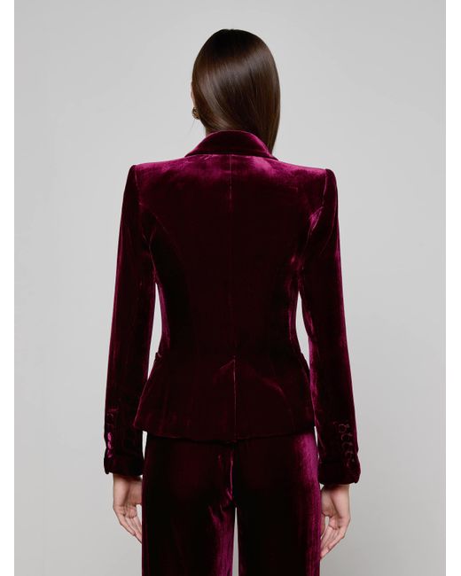 Blazer En Velours Marie, Bordeaux Foncé L'Agence en coloris Red