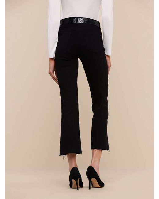 L'Agence White Kendra Cropped Flare Jean