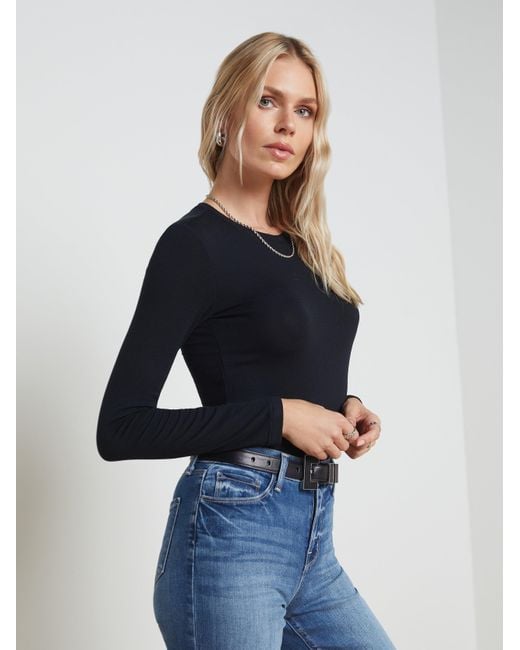 L'Agence Blue Tess Long Sleeve Tee