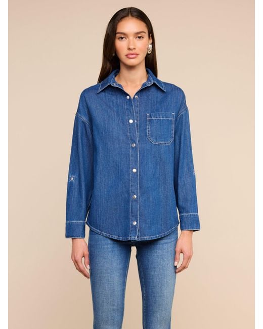L'Agence Blue Jorah Oversized Shirt