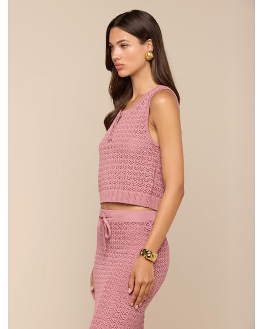 L'Agence Pink 'Agence Carven Pointelle Knit Tank Top