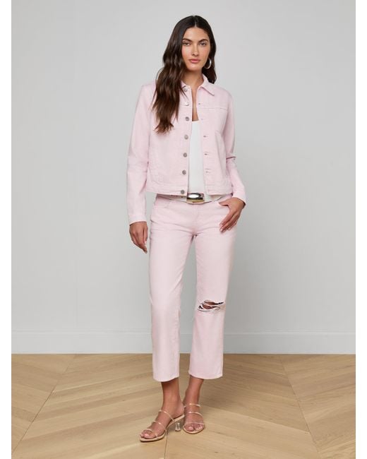L'Agence Pink Celine Jean Jacket