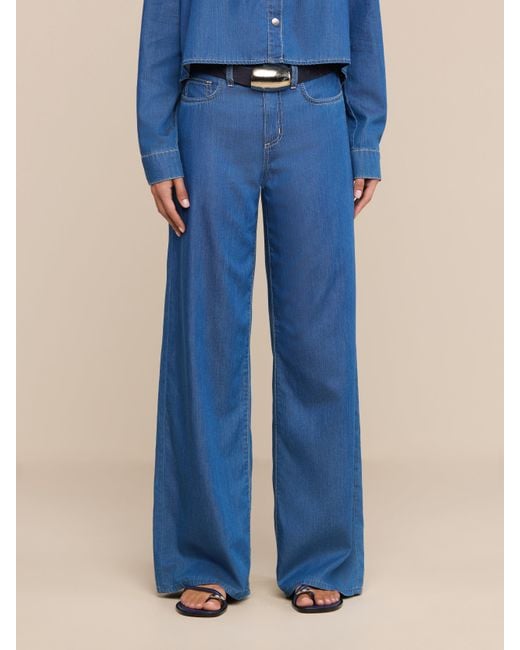 L'Agence Blue Alicent Wide-Leg Jean