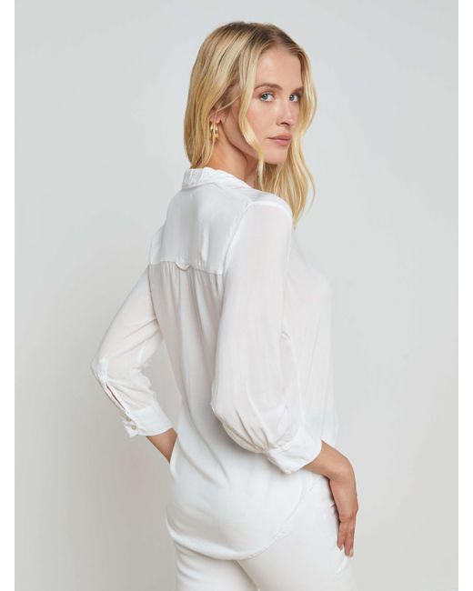 L'Agence White Marlene Blouse Top