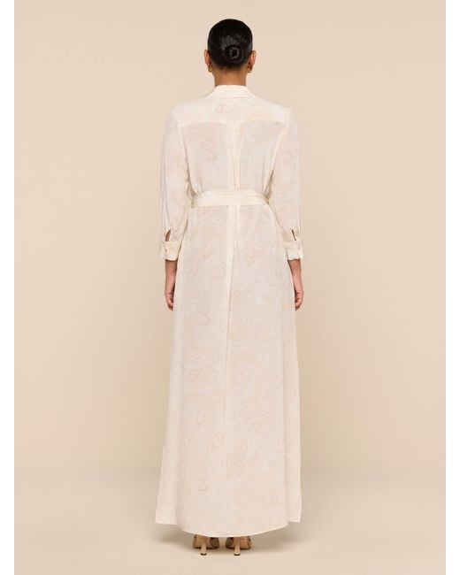 Robe Chemise En Soie Cameron, Blanc Vintage À Motif Cachemire Ton Sur Ton L'Agence en coloris Natural