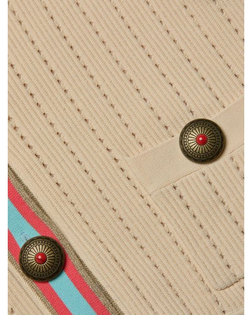 Jupe En Maille Pointelle Melania, Écru/Corail/Bleu Pâle L'Agence en coloris Natural