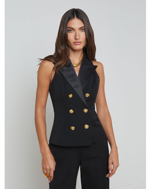 L'Agence Black Vesper Tuxedo Vest