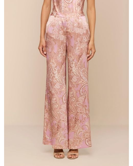 L'Agence Natural Pilar Silk Wide-Leg Pants