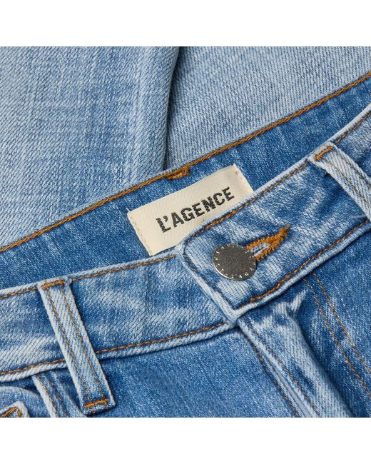 L'Agence Blue Kendra Cropped Flare Jean
