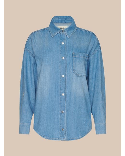 L'Agence Blue Jorah Oversized Shirt