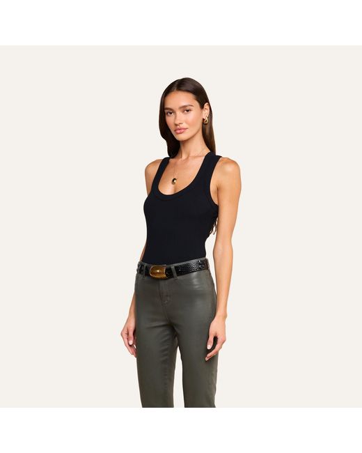 L'Agence Black Shania Racerback Tank Top