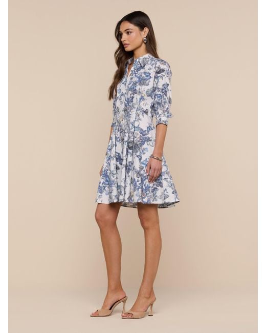 L'Agence Blue Journi Shirt Dress