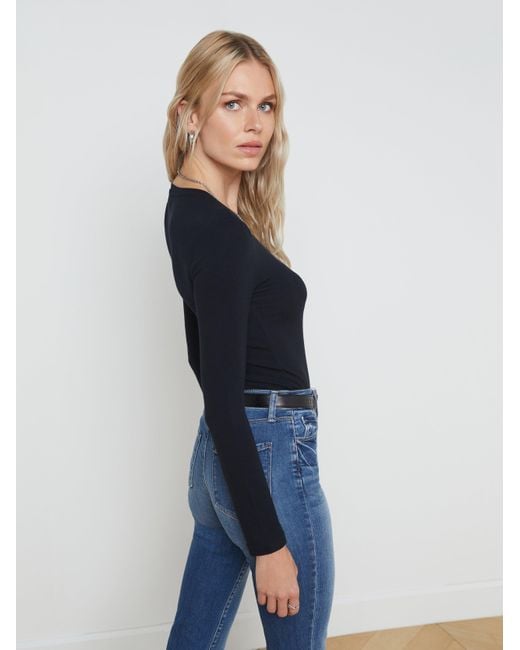 L'Agence Blue Tess Long Sleeve Tee