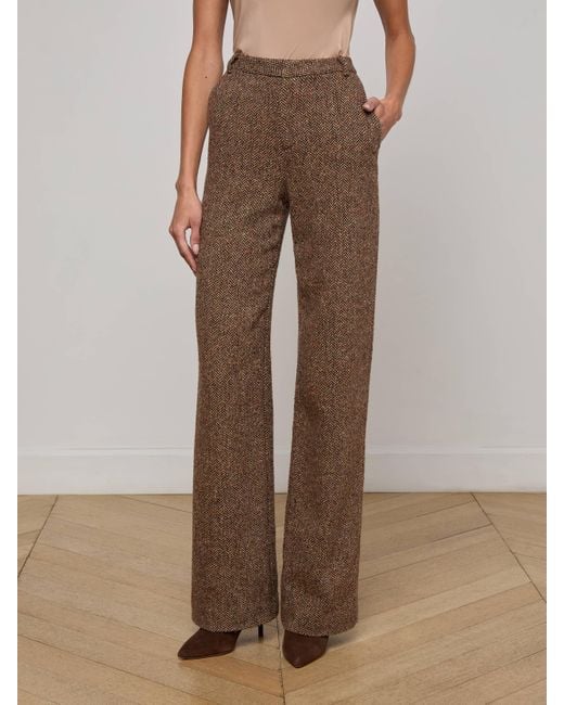 Pantalon Droit Livvy, Motif Chevrons Marron L'Agence en coloris Natural