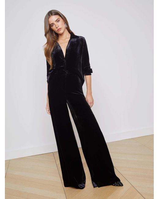 Pantalon En Velours Pilar En Noir L'Agence en coloris Blue