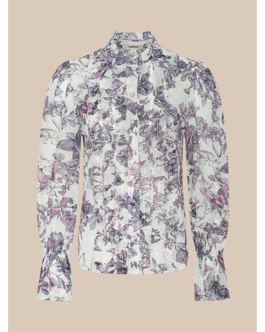 L'Agence Blue Eunice Blouse Top