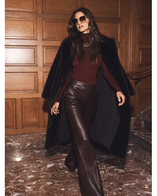 L'Agence Multicolor Luxe Vegan Fur Oversized Coat