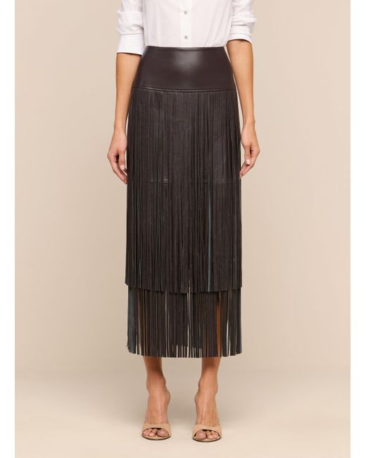 L'Agence Black Karolina Fringe Skirt