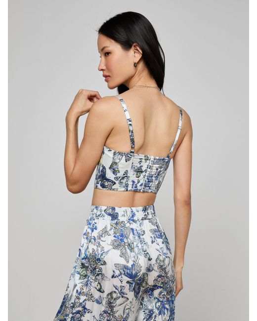 L'Agence White Sonya Silk Bustier