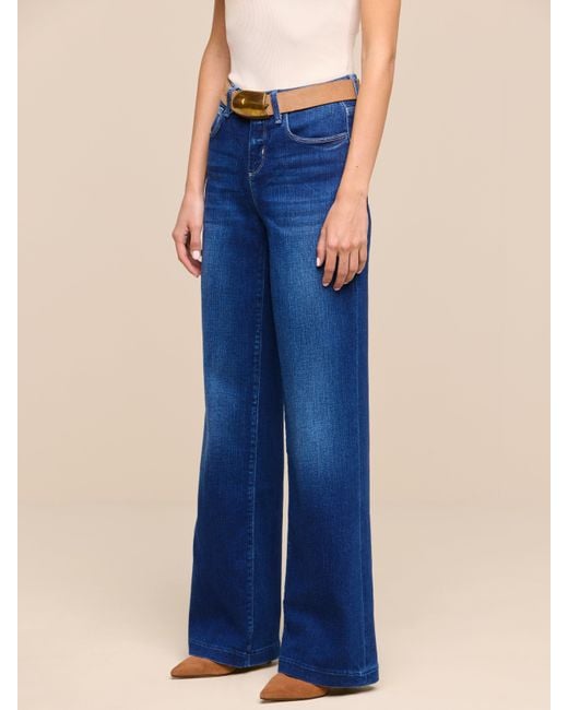 L'Agence Blue Petite Scottie Wide-Leg Jean