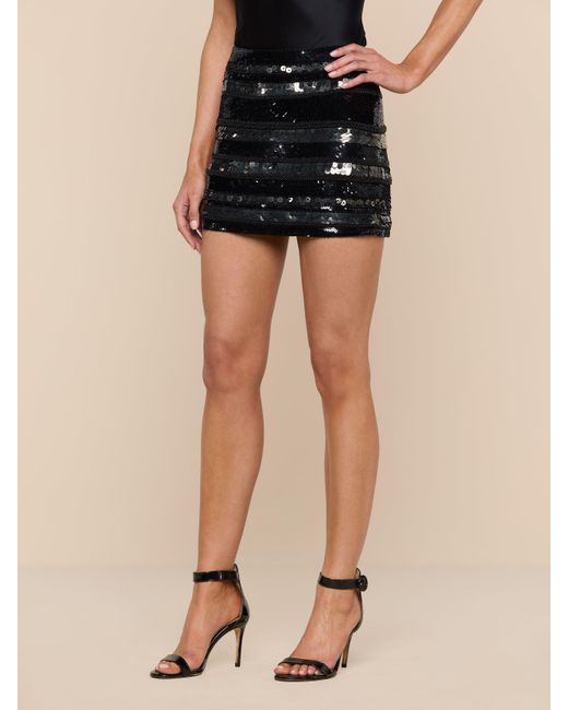 L'Agence Natural Dion Sequin Mini Skirt