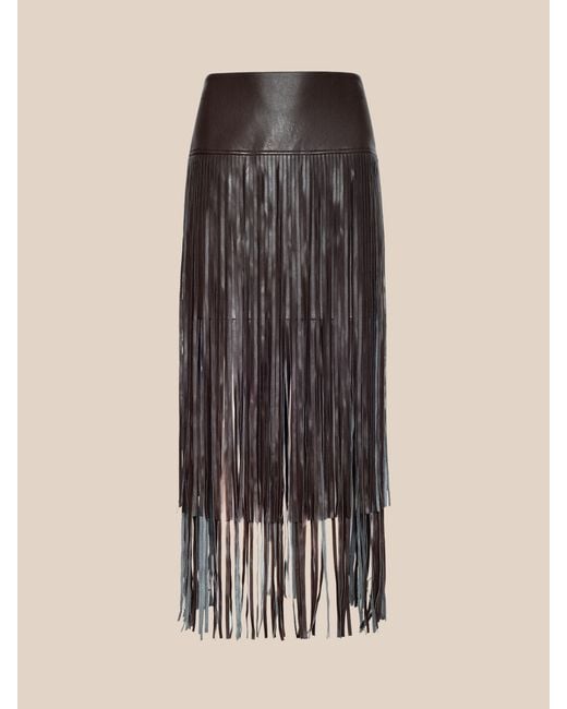 L'Agence Black Karolina Fringe Skirt