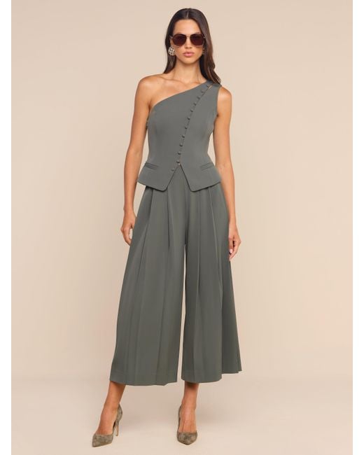 L'Agence Blue Zinnia One-Shoulder Top