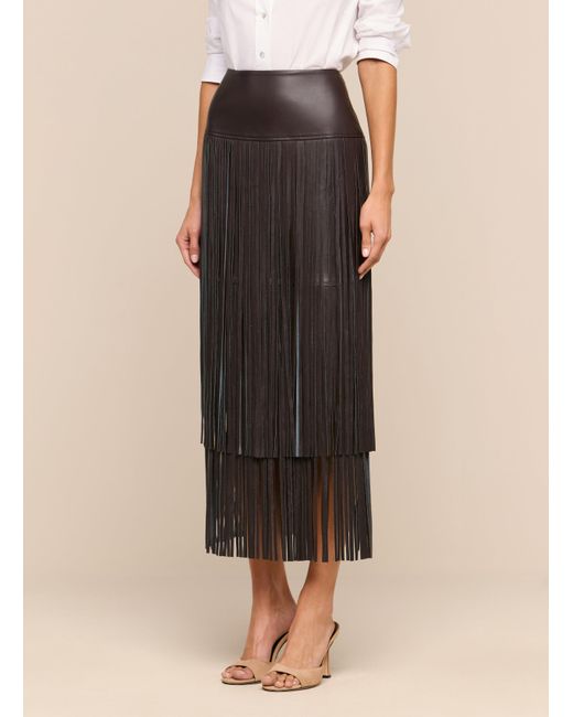 L'Agence Black Karolina Fringe Skirt