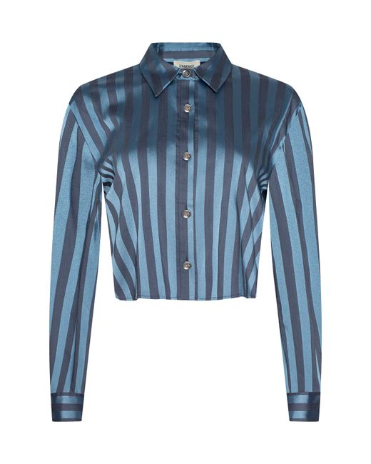 L'Agence Blue Cosette Satin Shirt