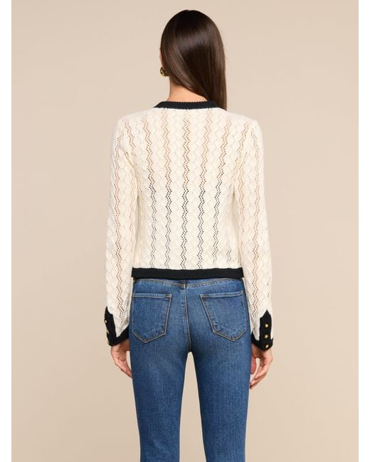 L'Agence Natural Zephyra Pointelle Knit Cardigan