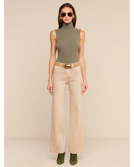 L'Agence Natural Scottie Coated Wide-Leg Jean