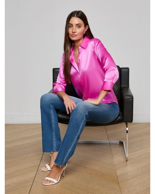 Chemisier En Soie Dani L'Agence en coloris Pink