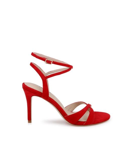 L'Agence Red Miranda Suede Sandal