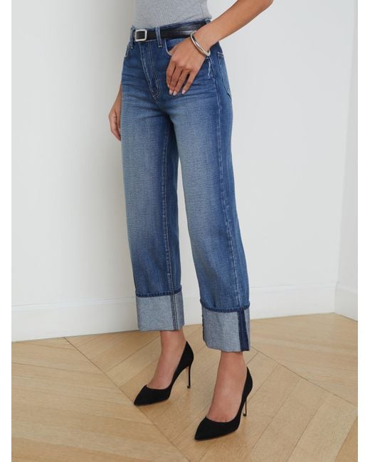 L'Agence Blue Leighton Cuffed Stovepipe Jean