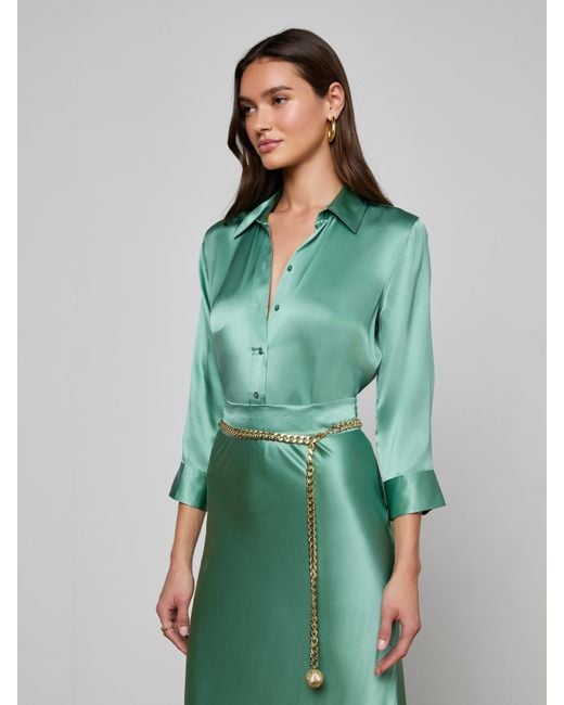 Chemisier En Soie Dani, Vert Malachite L'Agence en coloris Green