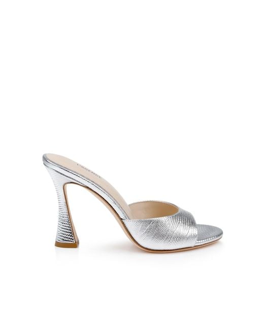 L'Agence White Avery Leather Open-Toe Mule